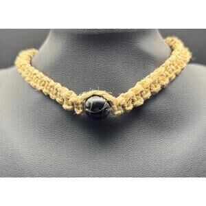 Vintage Hemp Necklace. Hand Tied. Choker.
